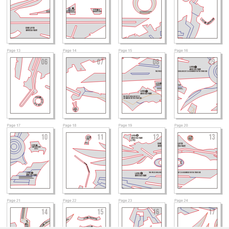 Skyward Harp Prop Pattern Template – EVA Foam Pattern for Cosplay & DIY Builds Inspired by Genshin Impact