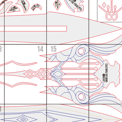 Song of Broken Pines Prop Pattern Template – EVA Foam Pattern for Cosplay & DIY Builds Inspired by Genshin Impact