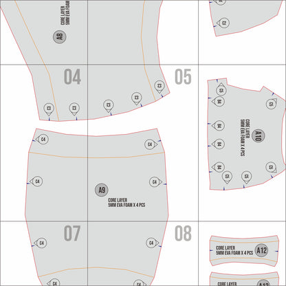 Springtrap Body Armor Prop Pattern Template – EVA Foam Pattern for Cosplay & DIY Builds Inspired by Five Nights at Freddy’s