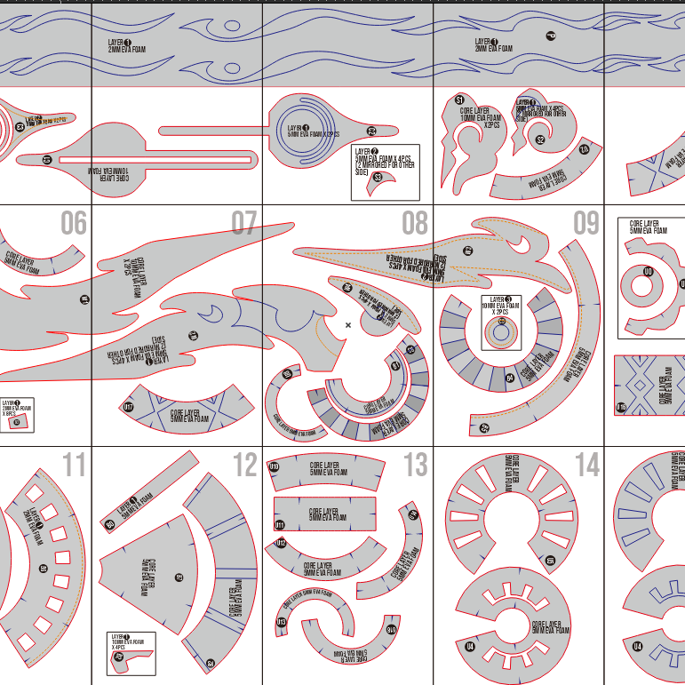 Staff of Homa Prop Pattern Template – EVA Foam Pattern for Cosplay & DIY Builds Inspired by Genshin Impact