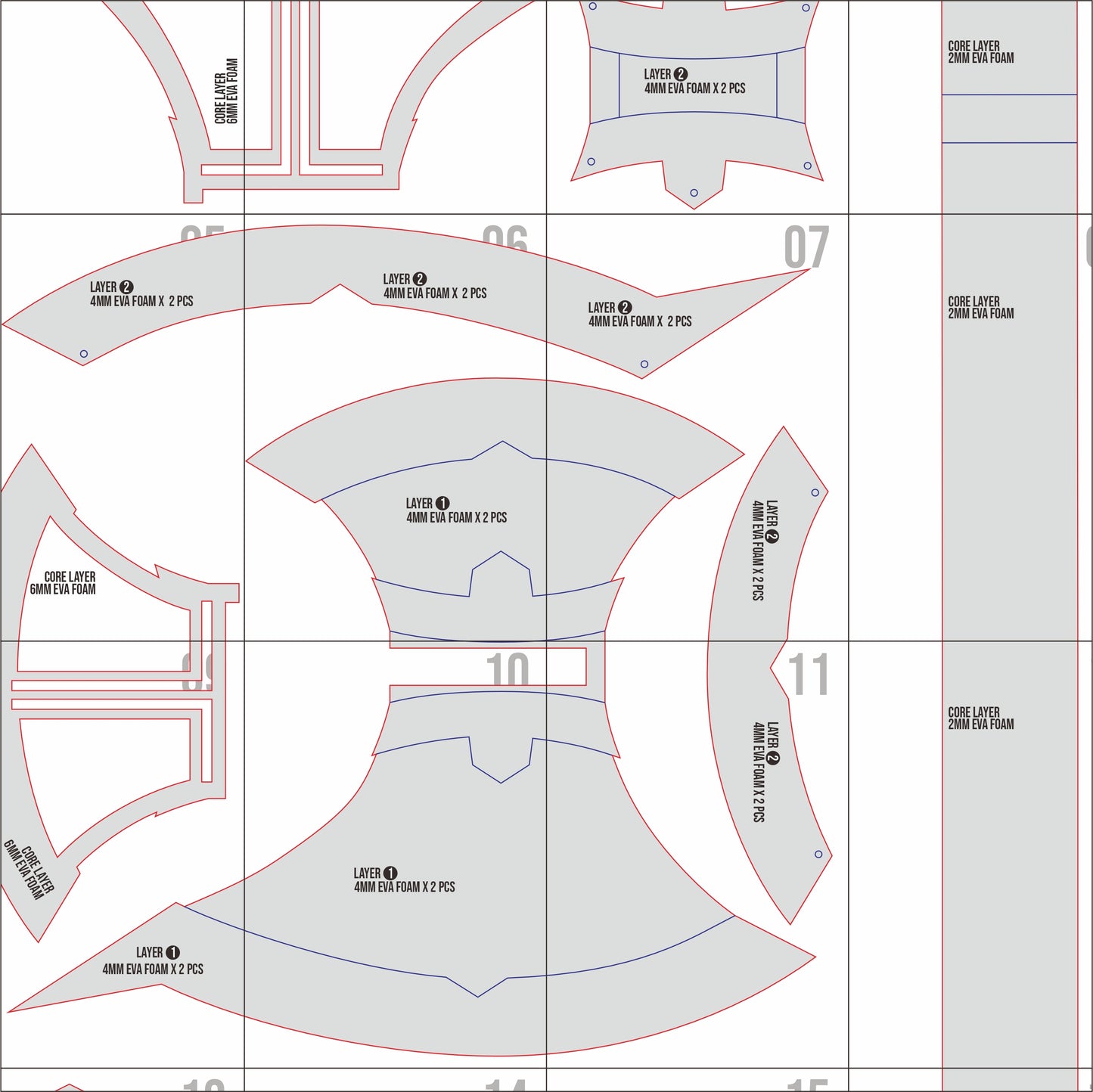 Stark Axe Prop Pattern Template – EVA Foam Pattern for Cosplay & DIY Builds Inspired by Sousou no Frieren