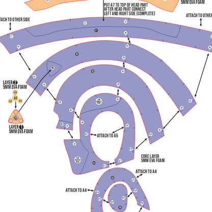 Steampunk Mask Prop Pattern Template – EVA Foam Basic Pattern for Cosplay & DIY Builds