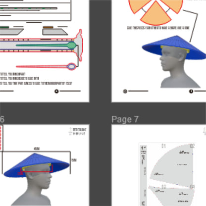 Straw Hat Basic Pattern Template – EVA Foam Cosplay PDF for DIY Builds