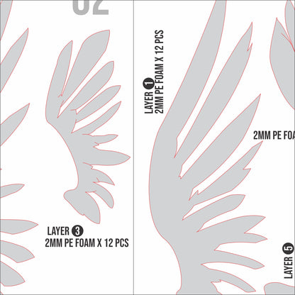 Sunday Wings Prop Pattern Template – EVA Foam Pattern for Cosplay & DIY Builds Inspired by Honkai Star Rail
