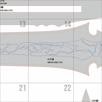 Sylus Greatsword Prop Pattern Template – EVA Foam Pattern for Cosplay & DIY Builds Inspired by Love and Deepspace