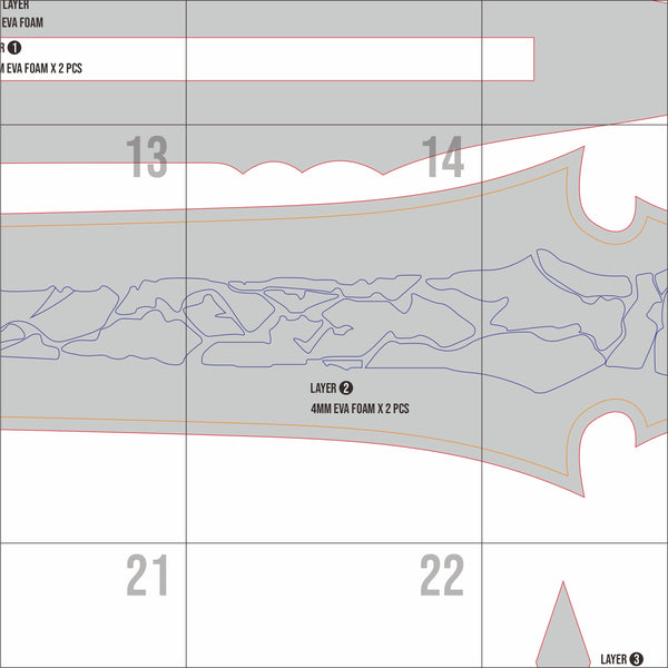 Sylus Greatsword Prop Pattern Template – EVA Foam Pattern for Cosplay ...