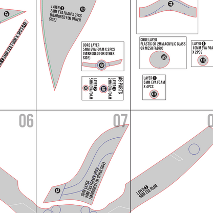 Tamsy Full Face Gas Mask Prop Pattern Template – EVA Foam Pattern for Cosplay and DIY Builds Inspired by Tactical Style