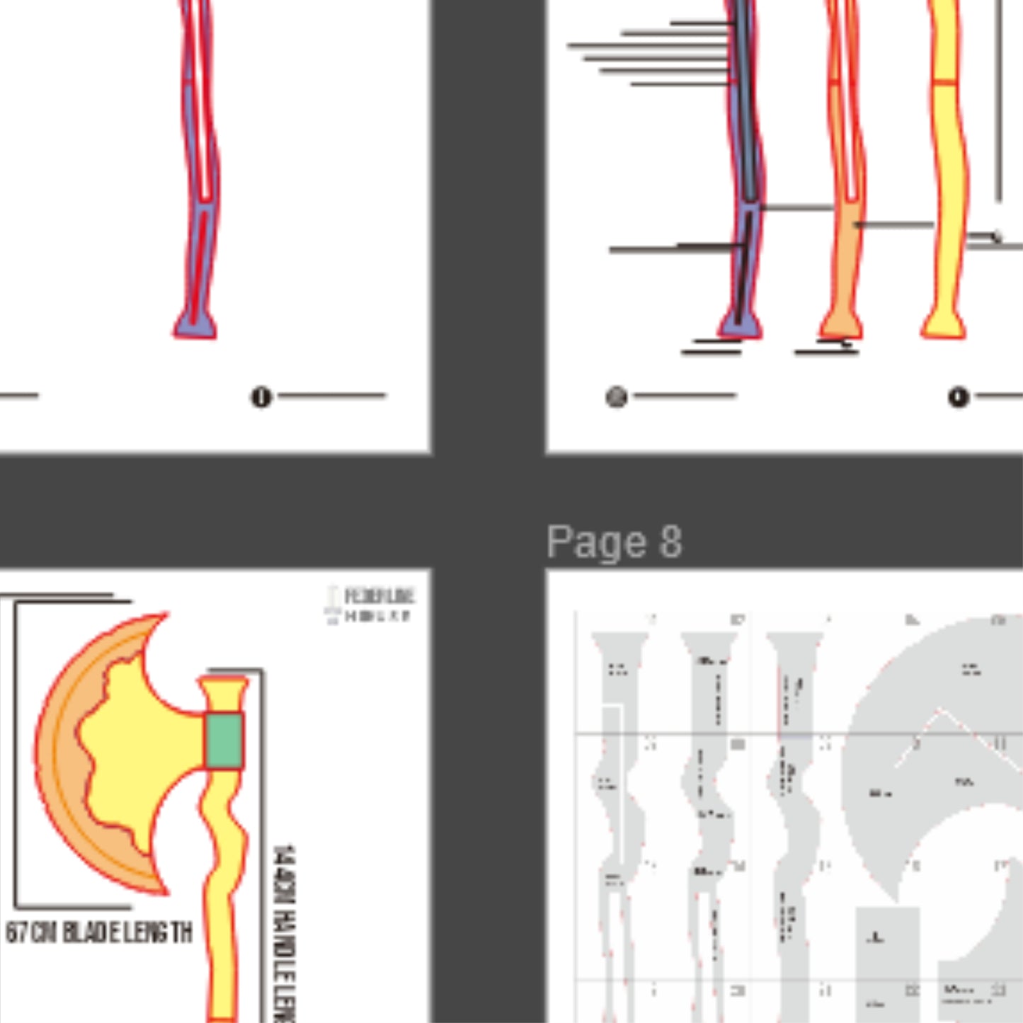 Tatsuya Axe Prop Pattern Template – EVA Foam Pattern for Cosplay and DIY Builds Inspired by Sentenced To Be Hero Anime
