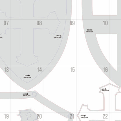 Templar Heater Shield Basic Pattern Template – EVA Foam Cosplay Shield Printable PDF