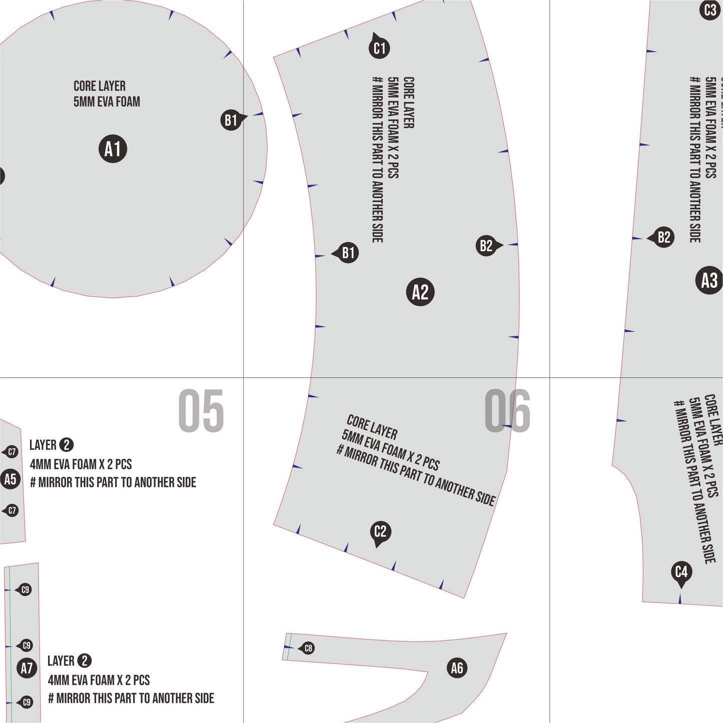 Templar Helmet Basic Pattern Template – EVA Foam Cosplay PDF for DIY Builds