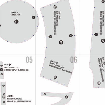 Templar Helmet Basic Pattern Template – EVA Foam Cosplay PDF for DIY Builds