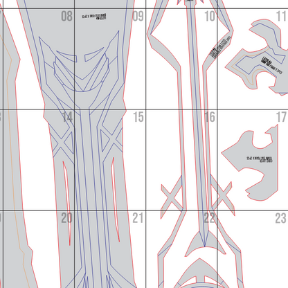 The Bell Claymore White Version Prop Pattern Template – EVA Foam Pattern for Cosplay and DIY Builds Inspired by Genshin Impact