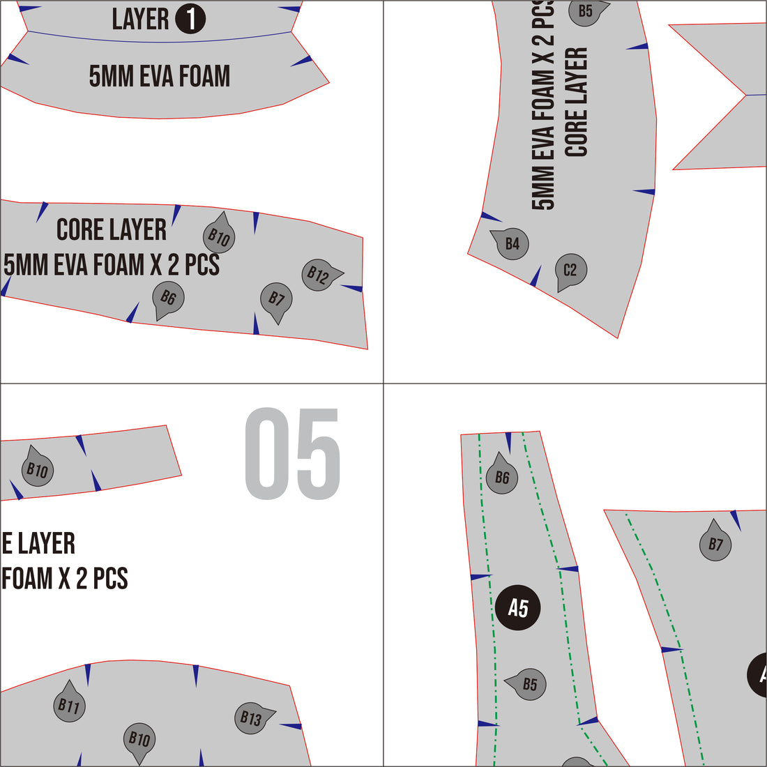 The Grinch Helmet Prop Pattern Template – EVA Foam Pattern for Cosplay ...