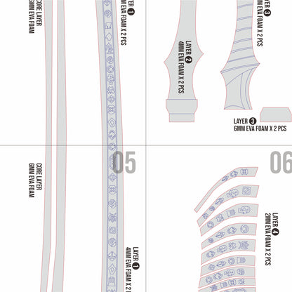 The Medalum Maelle’s Rapier Prop Pattern Template – EVA Foam Pattern for Cosplay & DIY Builds Inspired by Clair Obscur: Expedition 33