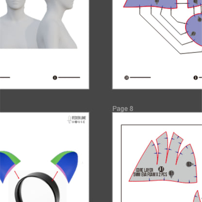 Tiger Ears Prop Pattern Template – EVA Foam Pattern for Cosplay and DIY Builds Inspired by Animal Fantasy Style