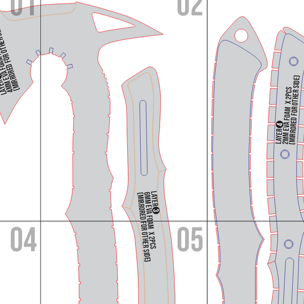 Tomahawk Axe Prop Pattern Template – EVA Foam Pattern for Cosplay and ...
