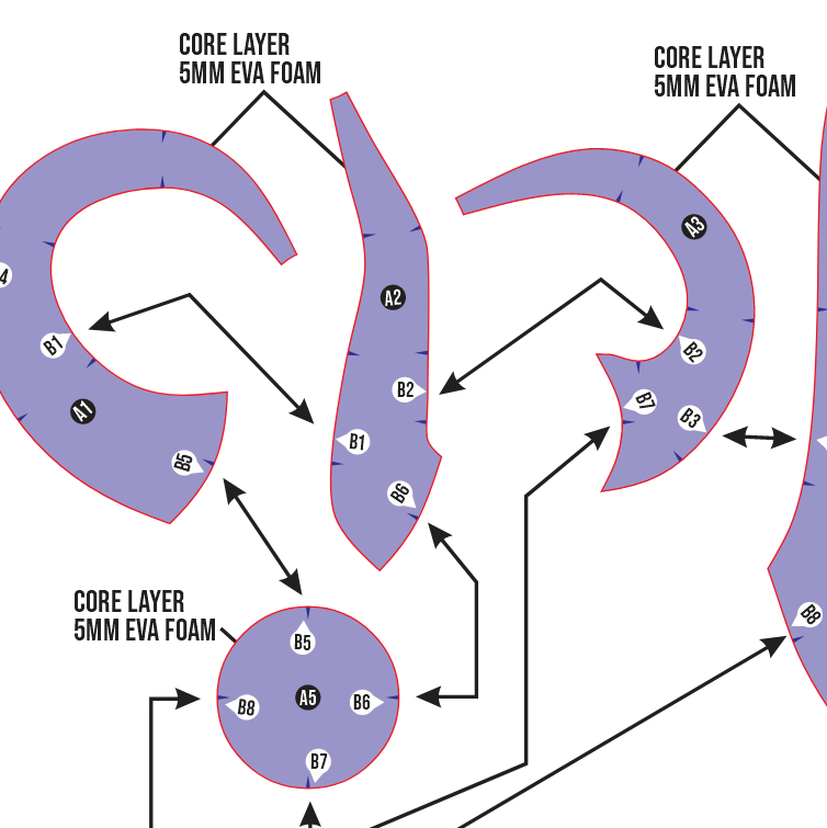 Twirl Horn Prop Pattern Template – EVA Foam Pattern for Cosplay and DIY Builds Inspired by Fantasy Creature Style