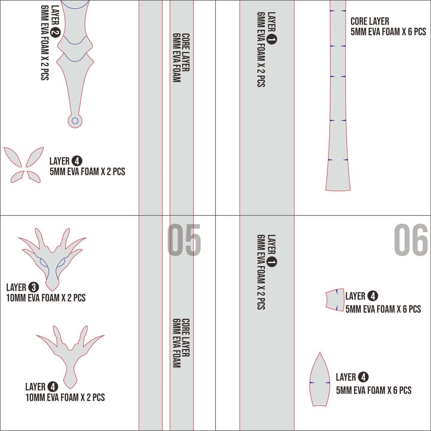Umi’s Sword Prop Pattern Template – EVA Foam Pattern for Cosplay & DIY Builds Inspired by Magic Knight Rayearth