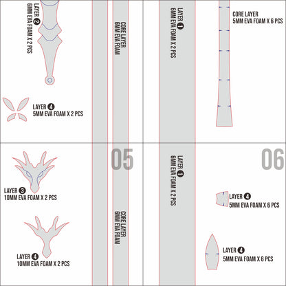 Umi’s Sword Prop Pattern Template – EVA Foam Pattern for Cosplay & DIY Builds Inspired by Magic Knight Rayearth