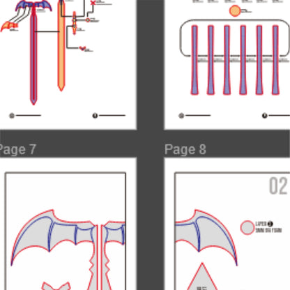 Umi’s Sword Prop Pattern Template – EVA Foam Pattern for Cosplay & DIY Builds Inspired by Magic Knight Rayearth