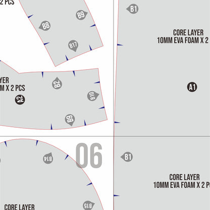 Uraraka Ochako Time Skip Armor Prop Pattern Template – EVA Foam Pattern for Cosplay and DIY Builds Inspired by My Hero Academia Anime