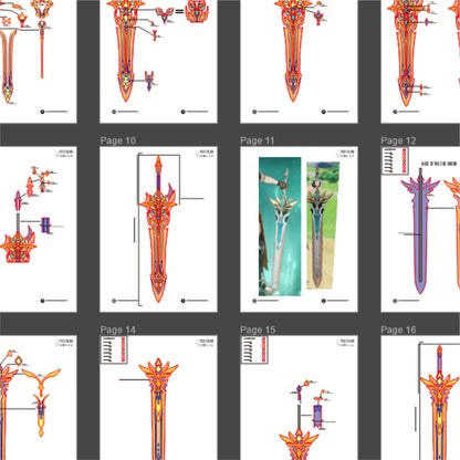 Varka Dual Claymore Prop Pattern Template – EVA Foam Pattern for Cosplay & DIY Builds Inspired by Genshin Impact