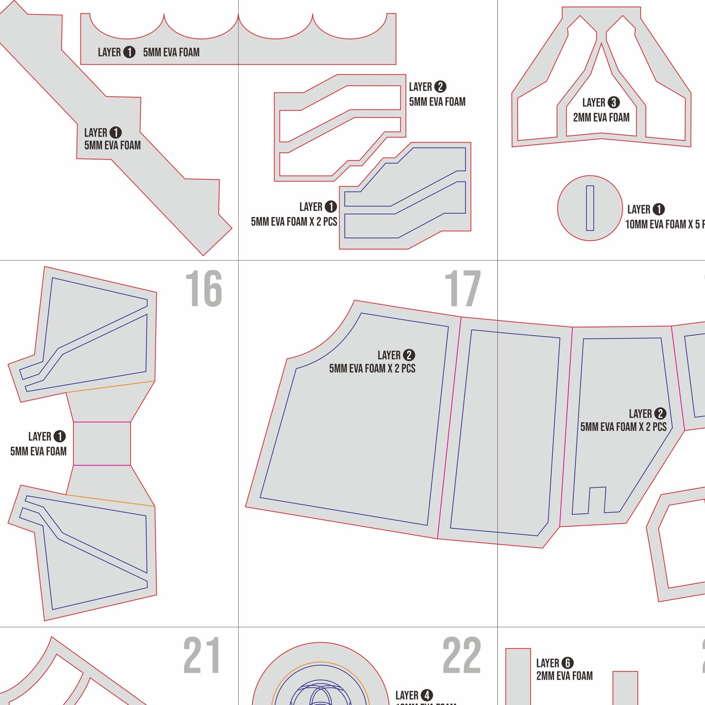 Vi Gauntlet Prop Pattern Template – EVA Foam Pattern for Cosplay and DIY Builds Inspired by Arcane