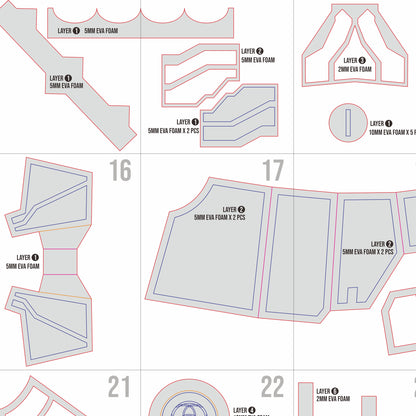 Vi Gauntlet Prop Pattern Template – EVA Foam Pattern for Cosplay and DIY Builds Inspired by Arcane
