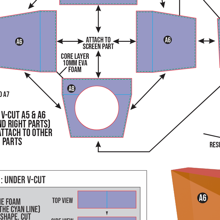 Vox TV Head Helmet Prop Pattern Template – EVA Foam Pattern for Cosplay and DIY Builds Inspired by Hellaverse