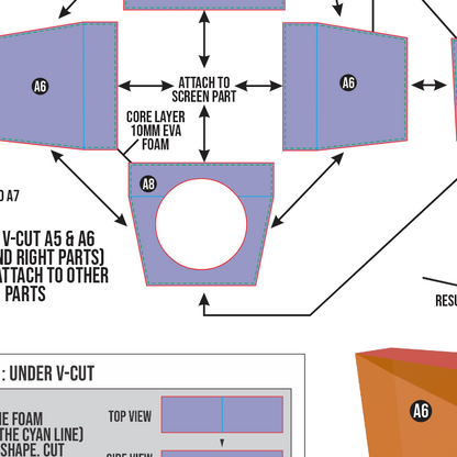 Vox TV Head Helmet Prop Pattern Template – EVA Foam Pattern for Cosplay and DIY Builds Inspired by Hellaverse
