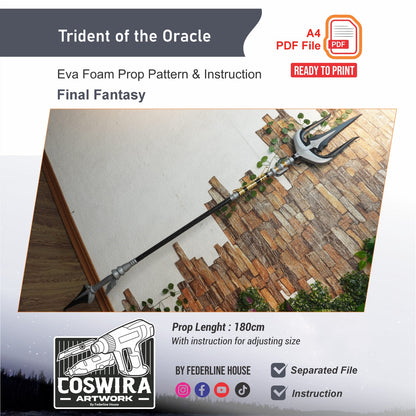 Lunafreya Trident (Trident of the Oracle) Prop Pattern Template – EVA Foam Pattern for Cosplay & DIY Builds Inspired by Final Fantasy XV