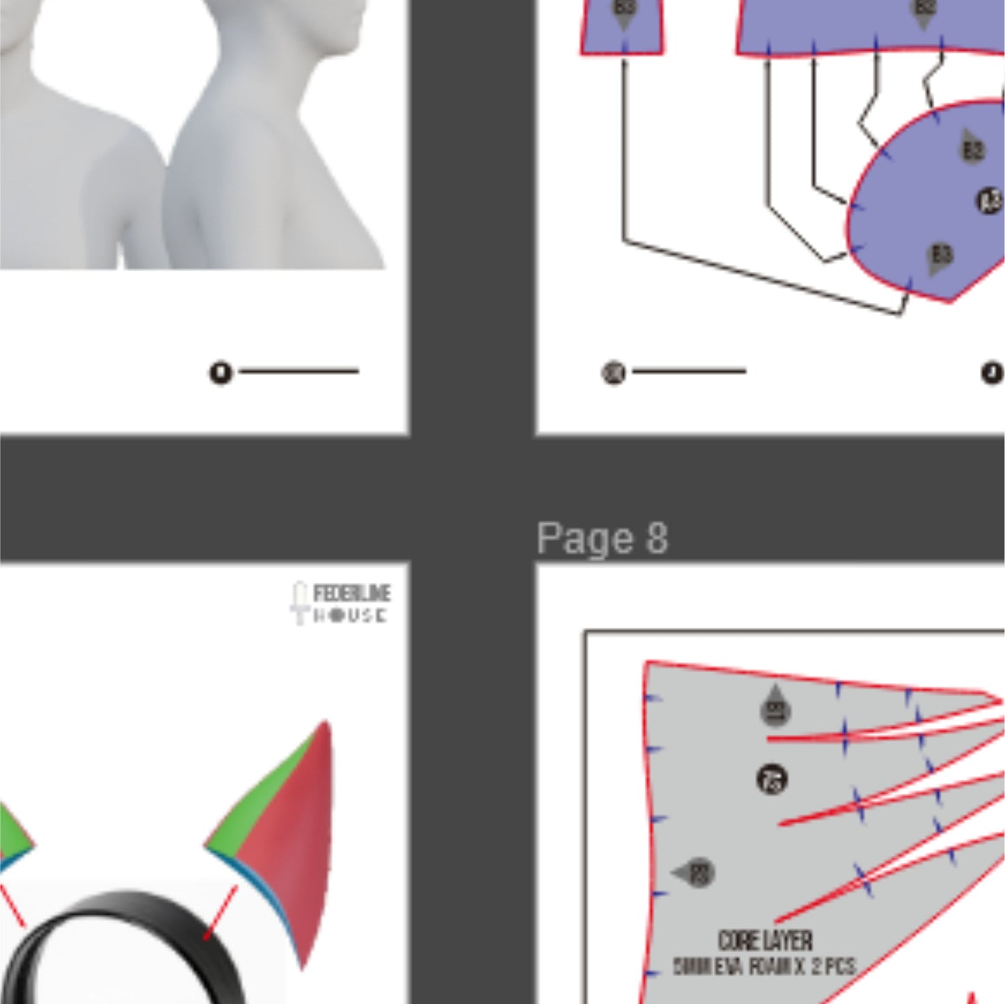 Wolf Ears Prop Pattern Template – EVA Foam Pattern for Cosplay and DIY Builds Inspired by Animal Fantasy Style