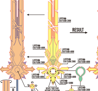 Wolf’s Gravestone Prop Pattern Template – EVA Foam Pattern for Cosplay & DIY Builds Inspired by Genshin Impact