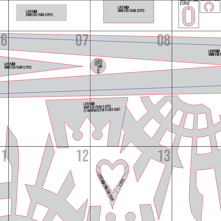 X-Blade Keyblade Prop Pattern Template – EVA Foam Pattern for Cosplay & DIY Builds Inspired by Kingdom Hearts