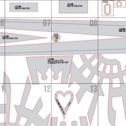 X-Blade Keyblade Prop Pattern Template – EVA Foam Pattern for Cosplay & DIY Builds Inspired by Kingdom Hearts