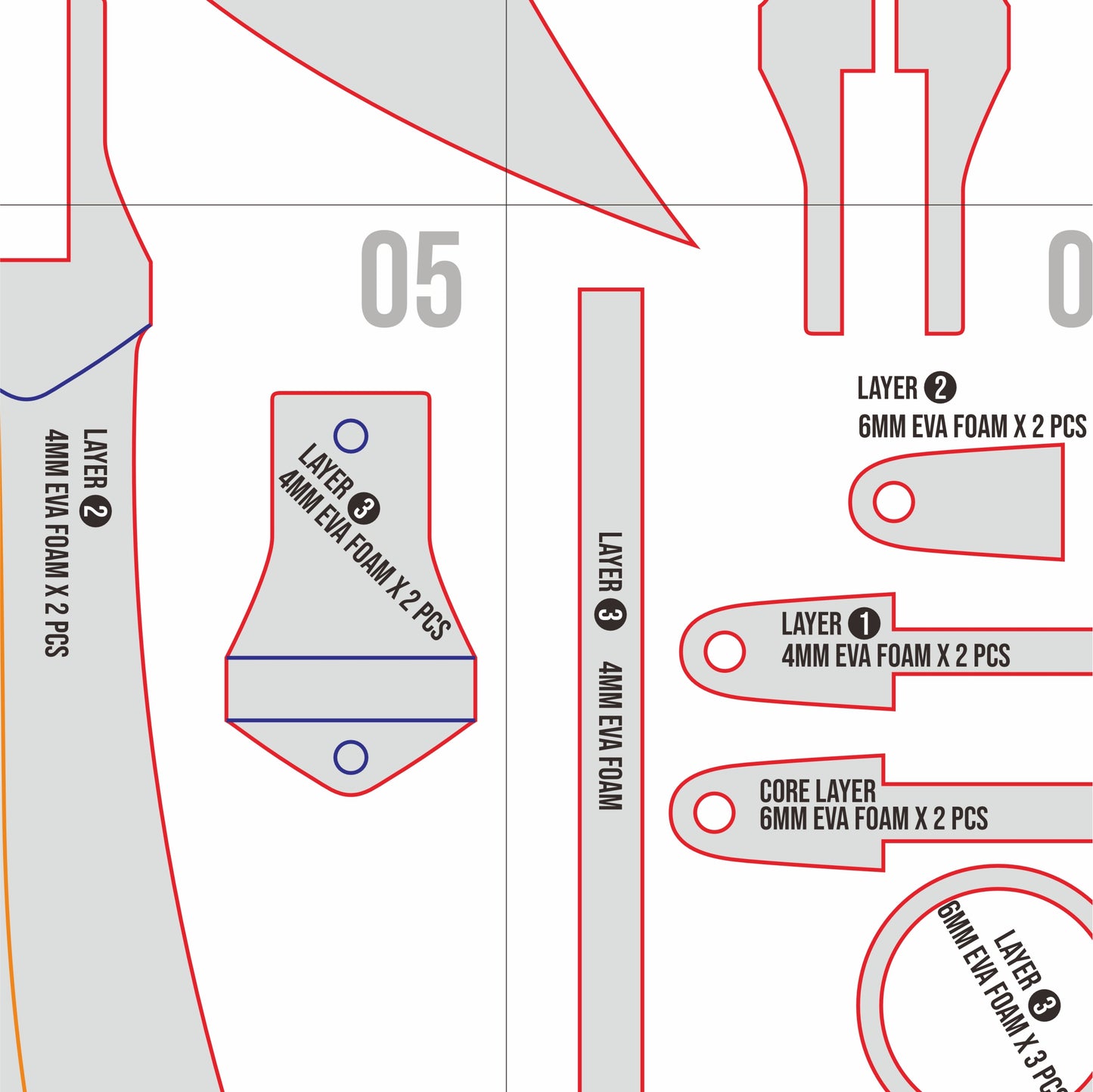 Zenin Maki Spear Prop Pattern Template – EVA Foam Pattern for Cosplay & DIY Builds Inspired by Jujutsu Kaisen