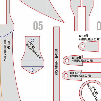 Zenin Maki Spear Prop Pattern Template – EVA Foam Pattern for Cosplay & DIY Builds Inspired by Jujutsu Kaisen