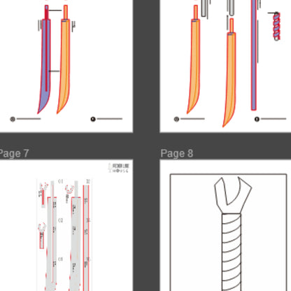 Zenin Maki Sword Prop Pattern Template – EVA Foam Pattern for Cosplay & DIY Builds Inspired by Jujutsu Kaisen