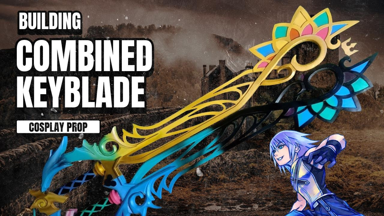 Prop Pattern: Combined Keyblade from Kingdom Hearts Cosplay Template Blueprint PDF