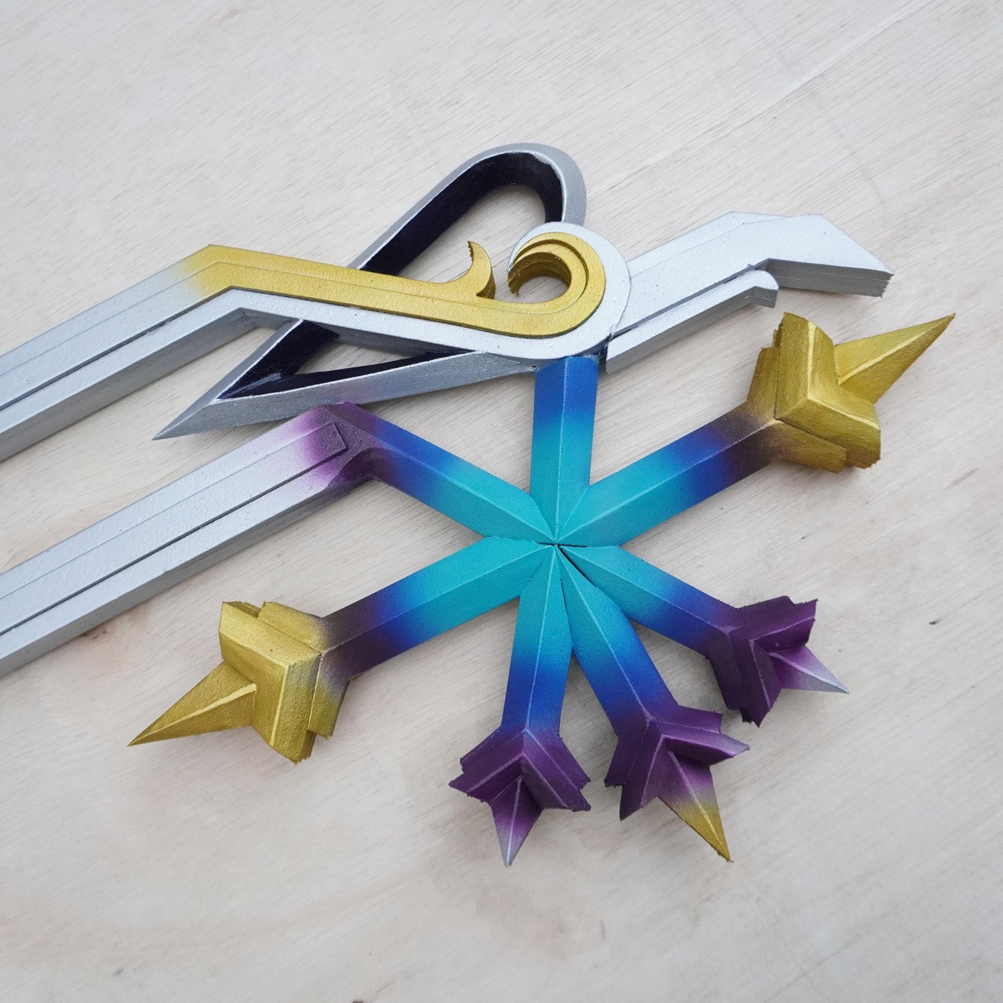 Prop Pattern: Oathkeeper Keyblade from Kingdom Hearts Cosplay Template Blueprint PDF