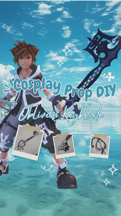 Pattern + Video on YouTube: Oblivion Keyblade from Kingdom Hearts Cosplay Template Blueprint PDF